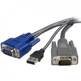 StarTech SVUSBVGA10 10 ft Ultra-Thin USB VGA 2-in-1 KVM Cable