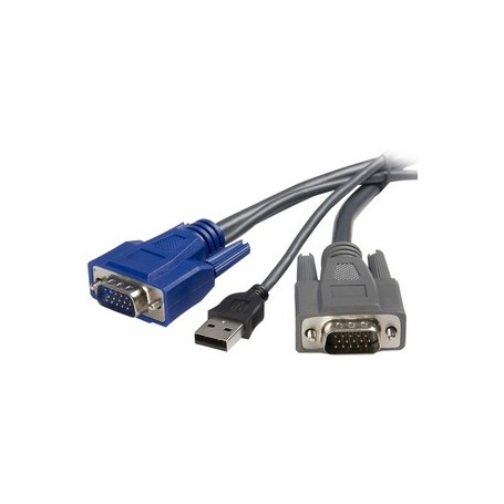 StarTech SVUSBVGA10 10 ft Ultra-Thin USB VGA 2-in-1 KVM Cable