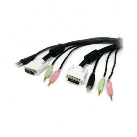 StarTech USBDVI4N1A6 6 ft 4-in-1 USB DVI KVM Cable with Audio and Microphone