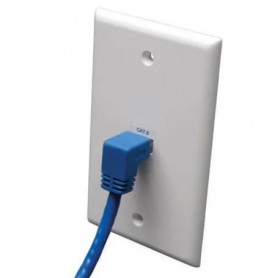 Eaton N204-003-BL-LA Tripp Lite 3ft Cat6 Left Angle Ethernet Patch Cable Blue