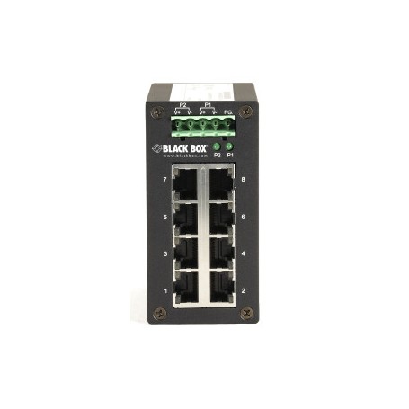 Black Box LPH3100A 10-Port Unmanaged Switch, 8 PoE/PoE+ Ports, 2 Gigabit Ports