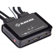 Black Box KV62-CBL 2-Port 4K60 DisplayPort Cable KVM Switch