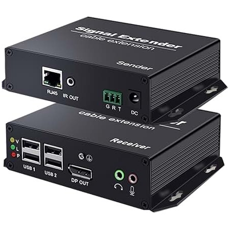 Black Box KVXLCHDPF-200 KVM Extender Over Fiber 4K Dual-Head HDMI/Displayport
