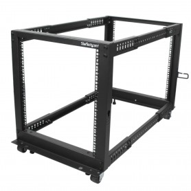StarTech.com 4POSTRACK12U 12U Black Steel Adjustable Depth 4-Post Server Rack