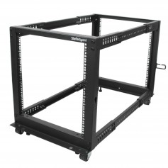 StarTech.com 4POSTRACK12U 12U Black Steel Adjustable Depth 4-Post Server Rack