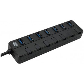 Adesso AUH-3070P interface hub USB 3.2 Gen 1 (3.1 Gen 1) Type-A 5000 Mbit/s Black