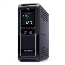 CyberPower CP1500AVRLCD3 1500VA/900W Line Interactive Ups, Mini-Tower, 12 Outlets, AVR, LCD, USB Charging, 3 Year