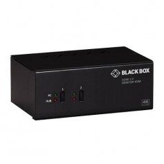 Black Box KV6222H 2-Port Dual-Monitor HDMI KVM Switch 4K 60Hz USB 3.0 Hub Audio
