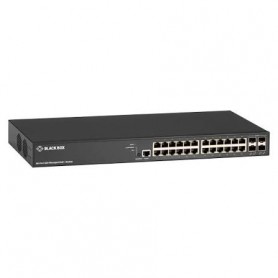 Black Box LPB3028A 28-Port Gigabit Ethernet Managed PoE+ Switch, 4 SFP+ Ports