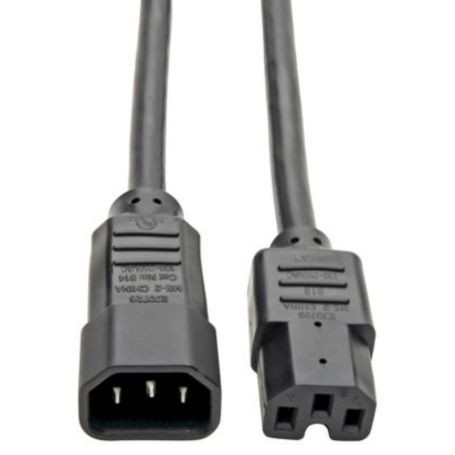 Eaton P018-002 Tripp Lite 2ft Power Cord C14 C15 Heavy Duty 15A 250V