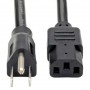 Eaton P007-002 Tripp Lite 2ft Computer Power Cord NEMA 5 15P C13 Heavy Duty