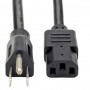 Eaton P007-003 Tripp Lite 3ft Computer Power Cord NEMA 5 15P C13