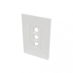Eaton N080-103 Tripp Lite 3-Port Single-Gang Universal Keystone Wallplate