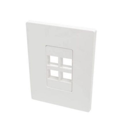 Eaton N080-104 Tripp Lite 4-Port Single-Gang Universal Keystone Wallplate