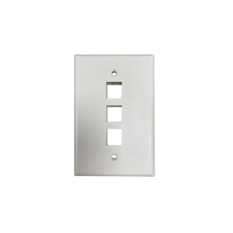 Eaton N042AB-003-IVM Tripp Lite Safe-IT 3-Port Single-Gang Keystone Wall Plate