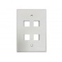 Eaton N042AB-004-IVM Safe-IT 4-Port Keystone Wall Plate Compatible Tripp Lite
