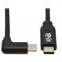 Eaton U040-02M-C-5ARA Tripp Lite USB C Cable M M USB 2 0 5A 100W Rated Right Angle