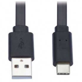Eaton U038-003-FL Tripp Lite USB A to USB C Flat Cable M M USB 2 0 Black 3ft 0 91 m