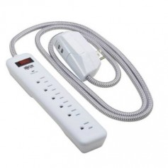 Eaton TLP616USB 6-Outlet Surge Protector 2 USB Ports 6ft Cord Detachable Charger Plug 6ft Cord 5-15P Plug 900 Joules White