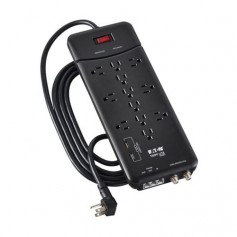 Eaton Tripp Lite TLP128TTUSBB Protect 12-Outlet Surge Protector USB Charging