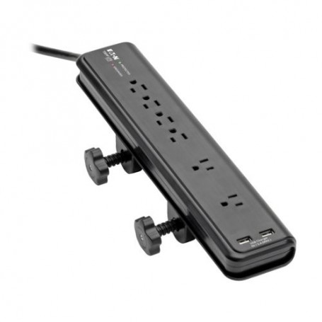 Eaton TLP606DMUSB Tripp Lite 6-Outlet Clamp-Mount Surge Protector