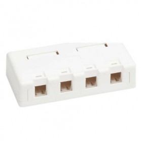 Eaton N082-004-WH Tripp Lite 4 Port Surface Mount Box for Keystone Jacks White