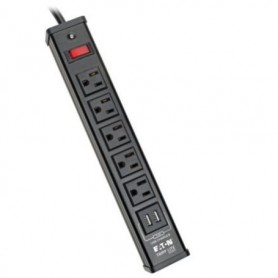 Eaton TLM526USBB Tripp Lite 5 Outlet Surge Protector with 2 USB A Ports 450 Joules