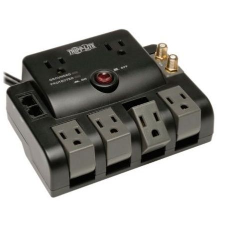 Eaton TLP606RNET Tripp Lite ET 6Outlet Surge Protector 1440 Joules Network Coax Protection