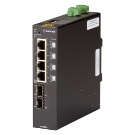 Black Box LIE402A 6-Port Unmanaged Gigabit PoE++ Switch, 2 SFP, Extreme Temps
