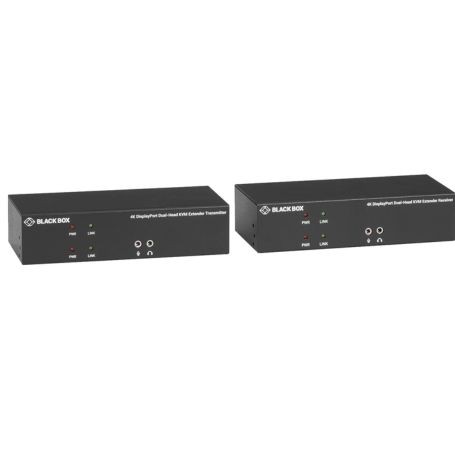 Black Box KVXLCDPF-200 KVM Extender Over FIBER4K Dual-Head Displayport USB 2.0