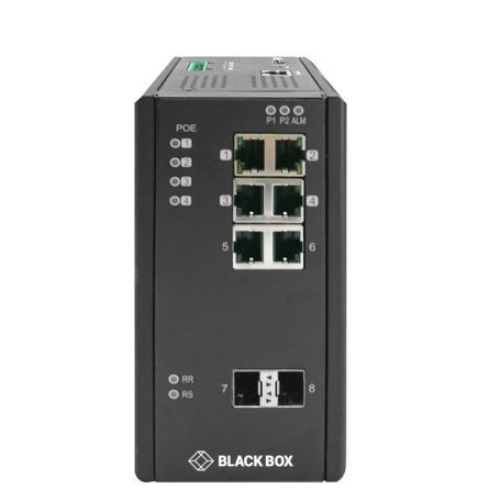Black Box LIE1082A 8-Port Managed Gigabit PoE+ Ethernet Switch, 2 SFP Slots