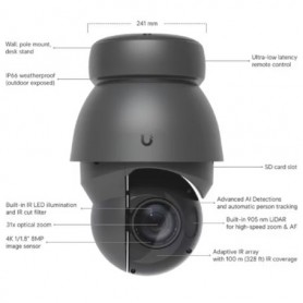 Ubiquiti UVC-AI-PTZ-PRECISION-B UniFi AI PTZ Precision 4K 31x Optical Zoom Camera