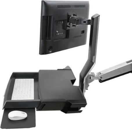Ergotron 45-594-216 StyleView SV Combo System with Worksurface & Pan, Small CPU Holder