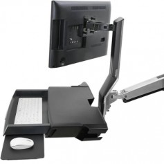 Ergotron 45-594-216 StyleView SV Combo System with Worksurface & Pan, Small CPU Holder