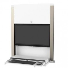 Ergotron 61-367-060 CareFit Enclosure Wall-Mount Workstation, Matte Black