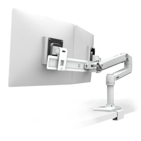 Ergotron 45-522-216 LX Desk Dual Direct Arm with Under-Mount C-Clamp White