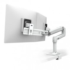 Ergotron 45-522-216 LX Desk Dual Direct Arm with Under-Mount C-Clamp White