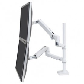 Ergotron 45-509-216 LX Dual Stacking Arm Tall Pole White