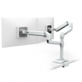 Ergotron 45-502-216 LX Dual Stacking Arm with Under-Mount C-Clamp White