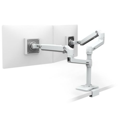Ergotron 45-502-216 LX Dual Stacking Arm with Under-Mount C-Clamp White