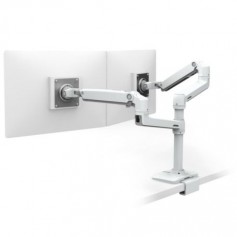 Ergotron 45-502-216 LX Dual Stacking Arm with Under-Mount C-Clamp White