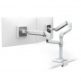 Ergotron 45-502-216 LX Dual Stacking Arm with Under-Mount C-Clamp White