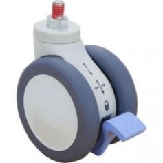 Ergotron 98-069 SV 3-Function Caster, White/Gray with Blue Pedal