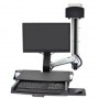 Ergotron 45-272-216 StyleView Sit-Stand Combo System with Worksurface Small CPU Holder White