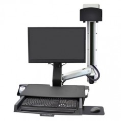 Ergotron 45-272-026 StyleView Sit-Stand Combo System with Worksurface and Small CPU Holder