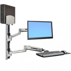 Ergotron 45-358-026 LX Sit-Stand Wall Mount Workstation with Medium CPU Holder