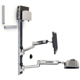 Ergotron 45-359-026 LX Sit-Stand Wall Mount System with Small CPU Holder