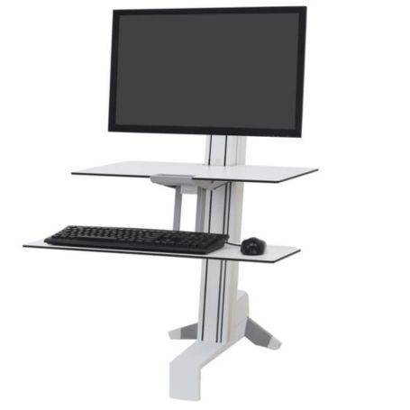 Ergotron 33-351-211 WorkFit-S Single HD Sit-Stand Workstation with Worksurface White