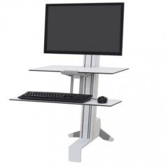 Ergotron 33-351-211 WorkFit-S Single HD Sit-Stand Workstation with Worksurface White