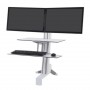Ergotron 33-349-211 WorkFit-S Dual Monitor Sit-Stand Workstation Worksurface White